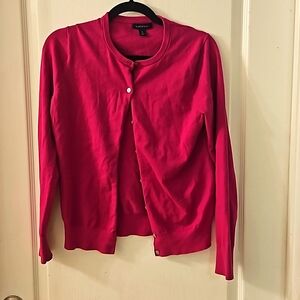 Land's End Cardigan Sweater Size Small 8 Fuschia